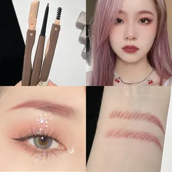 Женский карандаш для бровей с щеточкой для бровей и триммером 3-в-1 Eyebrow Enhancers Стойкий водостойкий ультратонкий карандаш для бровей