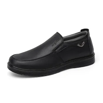 Men s Lightweight Durable Slip-Ons Antiskid Leather Casual Shoes for All Seasons Leather Loafers for Casual Fashionable Outtings US 6.5(EUR 39) коричневый