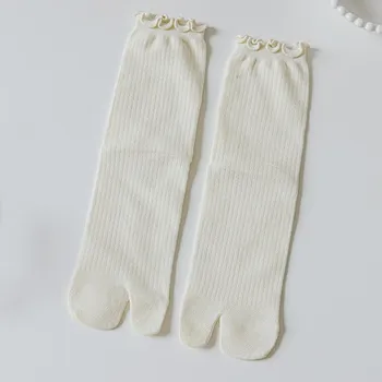1Pair High Quality Combed Cotton Split Toe Socks Unisex Simple Comfortable Two-Toed Socks Harajuku Men Women S Tabi Socks чёрный