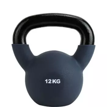 Гиря Torres 12 кг арт. PL552212, чугун в неопреновой оболочке, серый