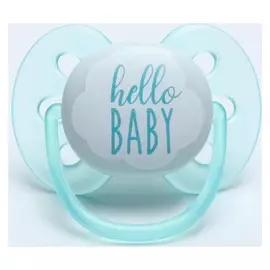 Пустышка Ultra Soft, Hello, 0-6 мес, 1 шт, для мальчиков