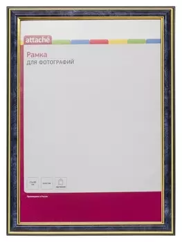 Рамка Attache 21х30 пластик. багет шир-20мм,выс-15мм цвет синий /золот