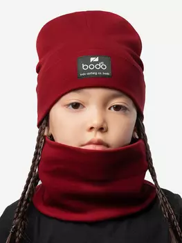 Комплект (шапка, снуд) для девочки bodo, Красный