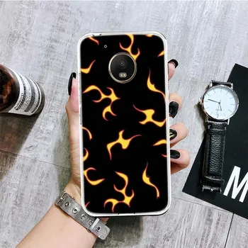 Чехол для телефона Blue Red Flame Fire для Motorola Moto G9 G8 G7 G6 G5 E6 E5 E4 Plus Play Power One Action Macro Coque Capa Motorola E4