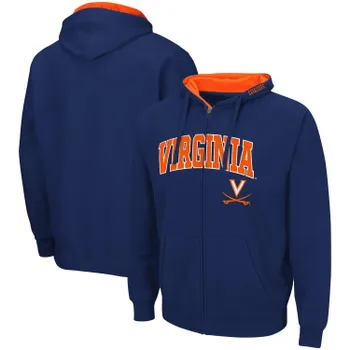 Мужская темно-синяя толстовка с молнией во всю длину Arch & Logo 3.0 Virginia Cavaliers Colosseum