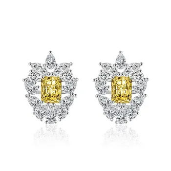 BELLA BOX Роскошные женские квадратные серьги с микроинкрустацией цирконием, геометрические серьги, подарок на свадьбу, помолвку и вечеринку зелёный