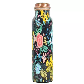 Медная бутылка Флора (1 л), Flora Copper Bottle, произв. MYINDIA