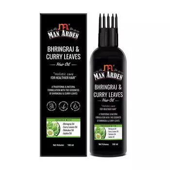 Масло для волос с Брингараджем и листьями Карри (100 мл), Bhringraj & Curry Leaves Hair Oil, произв. Man Arden