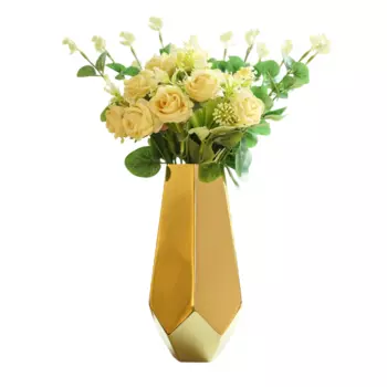 Металлическая ваза для цветов, Designer Stainless Steel Prism Glow Flower Vase (Gold, Pentagonal), произв. Behoma