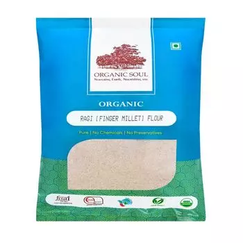 Мука из органической Дагуссы (500 г), Organic Ragi Flour, произв. Organic Soul