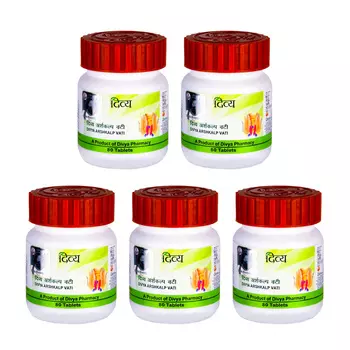 Набор Аршкалп Вати (5 x 80 таб, 500 мг), Arshkalp Vati Set, произв. Patanjali