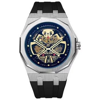 Полностью автоматические механические часы Black Warrior White Warrior Мощные водонепроницаемые часы с ночным светом чёрный