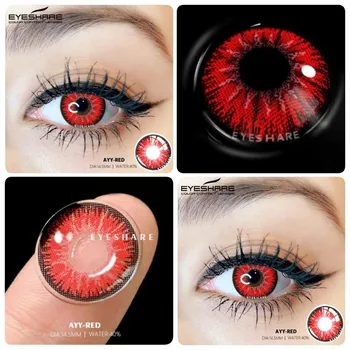 EYESHARE 1 пара линз для Хэллоуина, цветные контактные линзы для глаз, фиолетовые линзы для косплея, разноцветные линзы, синие линзы для глаз, годовые