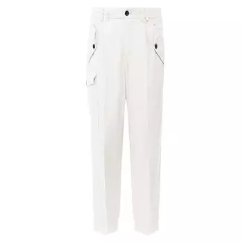 Брюки из смеси льна и хлопка Giorgio Armani
