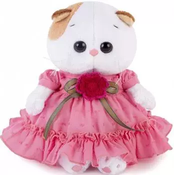 Мягкая игрушка BUDI BASA Ли-Ли BABY в платье с вязаным цветочком,20см