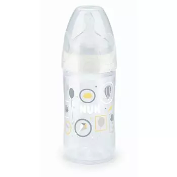 NUK First Choice + Бутылочка 150 мл с соской из силикона 0-6 мес. для заменителей грудного молока, белая