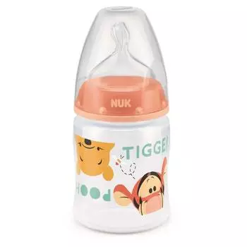 NUK First Choice + Бутылочка 150 мл с силиконовой соской 0-6 мес., для заменителей грудного молока, Винни и пчела 10743746/3