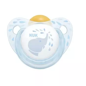 NUK Пустышка 6-18 мес. латексная ортодонтическая BABY BLUE слон 10733197/2