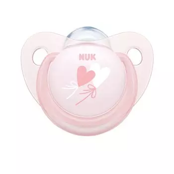 NUK Пустышка 6-18 мес. силиконовая ортодонтическая BABY ROSE сердце 10736274/2