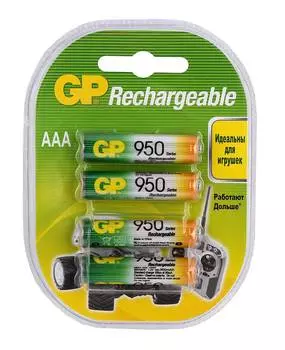 Набор аккумуляторов "GP Batteries", NiMh, 950 mAh, тип АAА, 4 шт