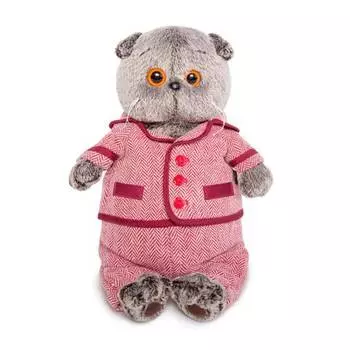 Мягкая игрушка Budi Basa Кот Басик в красном пиджаке и брюках в ёлочку, 25 см
