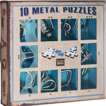 Набор металлических головоломок "Eureka! 3D Puzzle", 10 шт, цвет синий