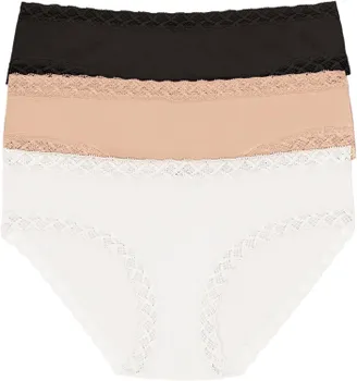 Комплект трусиков Bliss Girl (3 шт.) Natori, цвет Black/Cafe/White 1