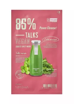 Тканевая увлажняющая маска для лица Talks Vegan Squeeze Power Cleance, 27 г