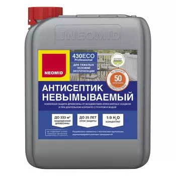 Антисептик Neomid 430 Еco невымываемый для дерева биозащитный концентрат 1:9 5 кг зеленый