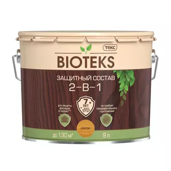 Антисептик Текс Bioteks 2-в-1 декоративный для дерева орегон 9 л