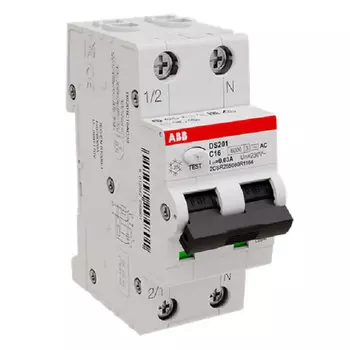Автомат дифференциальный ABB DS201 16А 1P+N тип AC 30 мА 6 кА (2CSR255080R1164)