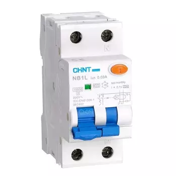 Автомат дифференциальный Chint NB1L 32А 30 мА 1P+N тип AC 10 кА (203110)