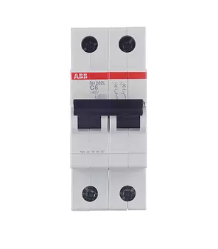 Автоматический выключатель ABB SH202L (2CDS242001R0064) 2P 6А тип С 4,5 кА 400 В на DIN-рейку