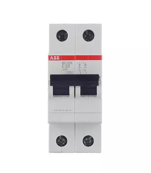Автоматический выключатель ABB SH202L (2CDS242001R0204) 2P 20А тип С 4,5 кА 400 В на DIN-рейку