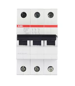 Автоматический выключатель ABB SH203L (2CDS243001R0204) 3P 20А тип С 4,5 кА 400 В на DIN-рейку