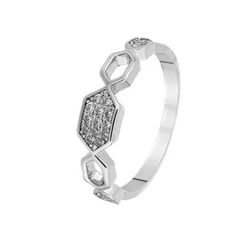 Кольцо из серебра с куб. цирконием с родированием MP-R00990-X-W-X-X-W