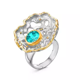 Кольцо из серебра с фианитом swarovski R-0298W7
