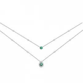 Колье из серебра с агатами зелеными и фианитами 06-1443/00АГ-00