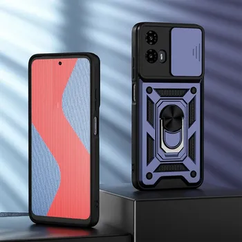 Противоударный чехол KEYSION для Motorola MOTO G34 5G G24 G04, защитное кольцо для объектива камеры, чехол-подставка для телефона для MOTO G42 G34 5G for MOTO G34 5G красный