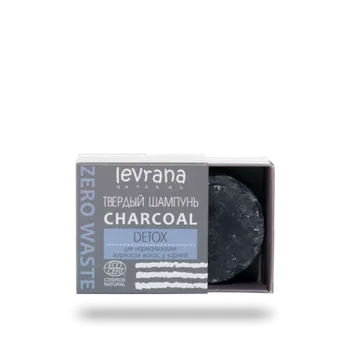Шампунь Леврана Сharcoal твердый детокс д/нормализации жирности волос у корней, 50 г