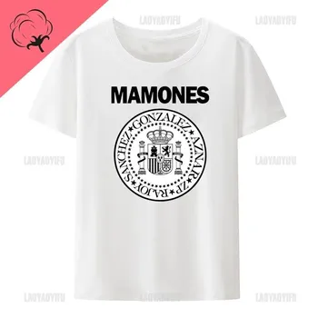 Топы с принтом Mamones, крутые футболки унисекс с рисунком для одежды унисекс, уличная мода с круглым вырезом для отдыха, женская одежда с юмором, хлопковая футболка L