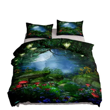 Комплект постельного белья Cottagecore Forest Roads King Queen Double Full Twin Single Size Duvet Cover Pillow Case Комплект постельного белья EU single(135x200cm)