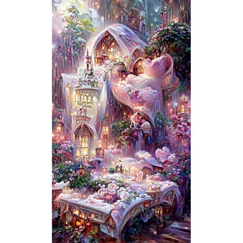 Розовая роза Manor 5D DIY Наборы для алмазной живописи Полная круглая дрель Алмазные стразы Картины Вышивка крестиком Алмазная мозаика Картина Full Round 40x70CM