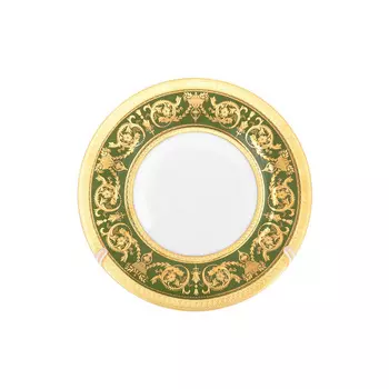Набор тарелок imperial green gold (falkenporzellan) золотой