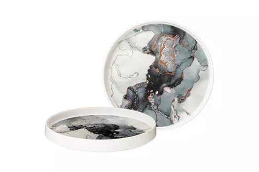 Набор тарелок закусочных moon art 2 шт (garda decor) синий 5 см.