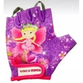 Перчатки велосипедные Vinca Sport, детские, короткий палец, фиолетовые, VG 953 Mila
