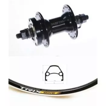 Колесо велосипедное TRIX, переднее, 26", под дисковый тормоз, на гайках, D-23 (26) black, 12408