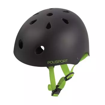 Шлем велосипедный подростковый Polisport Urban radical graffiti, black matte/green (Размер: 53/55)
