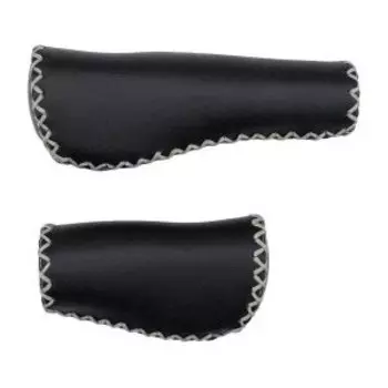 Грипсы велосипедные KELLYS HOLLANDGRIP Short, анатомические, 132/92мм, искусственная кожа с прошивкой, чёрные, ZKE21186