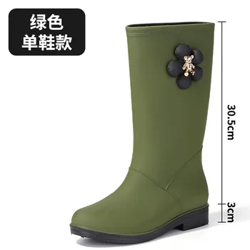 New women s tall rain boots wear-resistant water shoes winter cotton warm work rubber shoes waterproof shoes long rain shoes 36